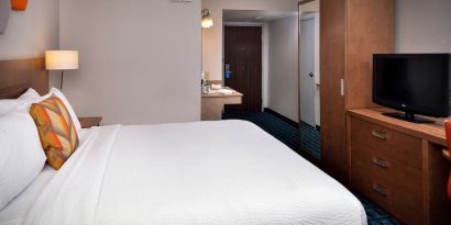 Day use room amenities at Fairfield Inn By Marriott Las Vegas Convention Center.
