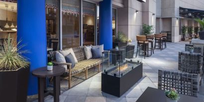 Patio perfect for coworking at Hyatt Regency Valencia.