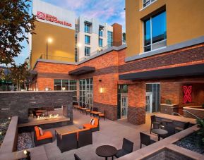 Courtyard perfect for coworking at Hilton Garden Inn Burbank Downtown.