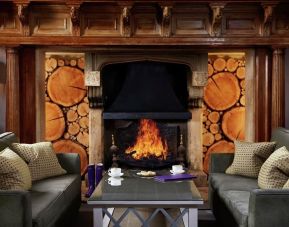 Lounge area with fireplace at Alexander House Hotel And Utopia Spa Hotel.