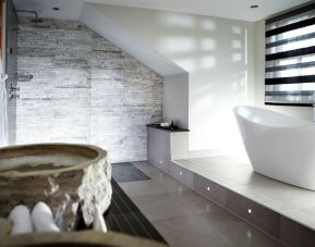 Private guest bathroom at Alexander House Hotel And Utopia Spa Hotel.