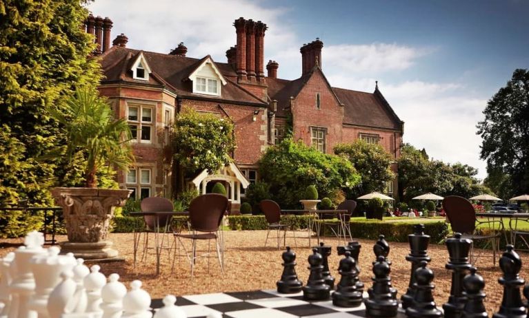 Outdoor terrace and patio at Alexander House Hotel And Utopia Spa Hotel.