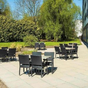 Outdoor seating at Ibis Styles Crewe.