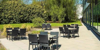 Outdoor seating at Ibis Styles Crewe.