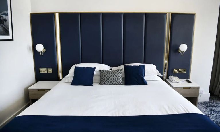 King bed at Best Western Plus Dover Marina Hotel & Spa.