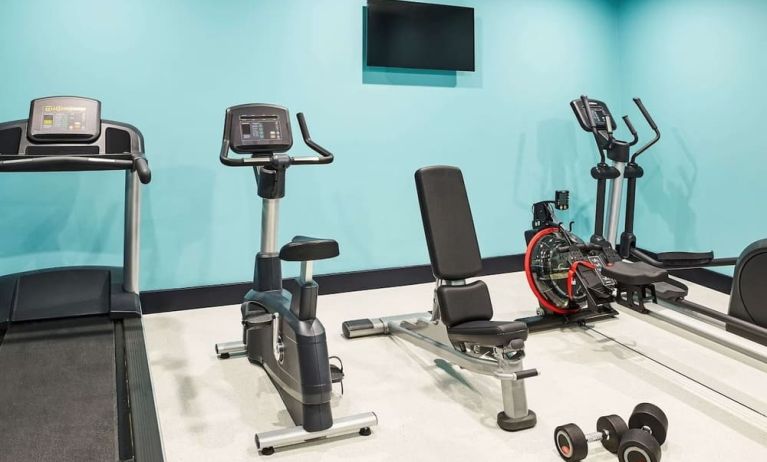 Well equipped fitness center at Adagio Aparthotel Edinburgh Royal Mile.
