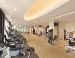 Fitness center at Hilton Boston Logan Airport.