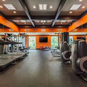 Fitness facility available at The Garland.