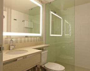 Guest bathroom with shower at The Garland.