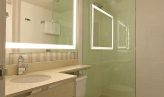 Guest bathroom with shower at The Garland.