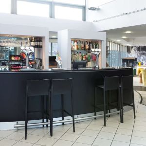 Hotel bar and lounge area at Ibis Styles Haydock.