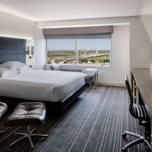 Day use room with work desk at Hyatt Regency Dallas.
