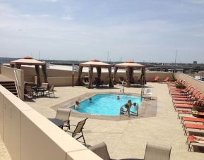 Refreshing outdoor pool in rooftop of Hyatt Regency Dallas.