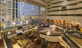 Lobby and coworking lounge at Hyatt Regency Dallas.