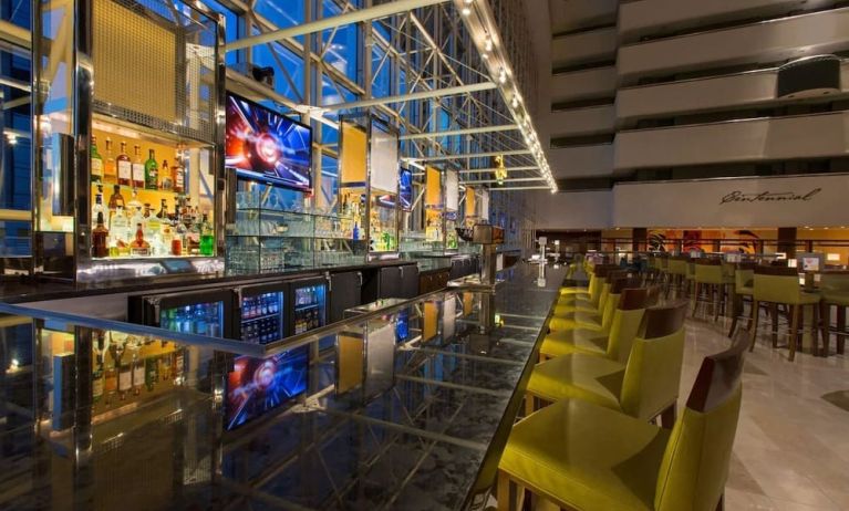 Hotel bar at Hyatt Regency Dallas.