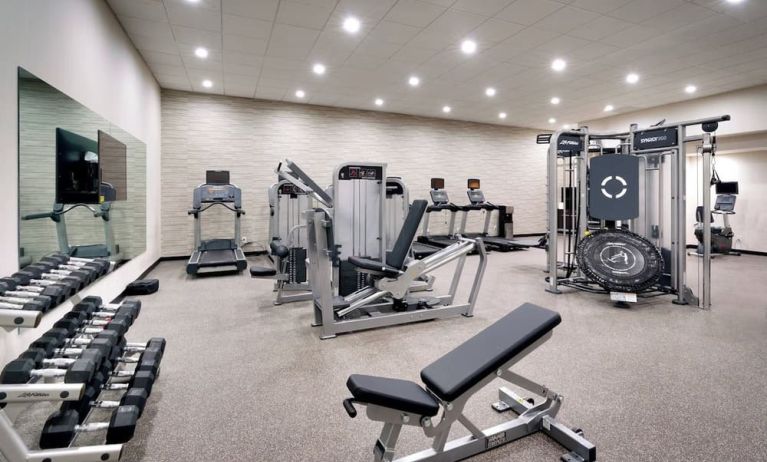 Fitness facility at Courtyard By Marriott Charlotte Airport/Billy Graham Parkway.