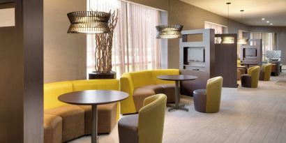 Media pods perfect for coworking at Courtyard By Marriott Charlotte Airport/Billy Graham Parkway.