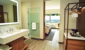 Private guest bathroom at Wyndham Garden North Bergen Near Secaucus.