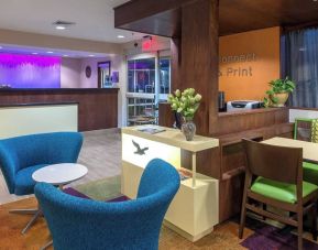 Lobby and coworking lounge at Fairfield Inn & Suites By Marriott Jacksonville.