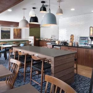 Breakfast area perfect for coworking at Fairfield Inn & Suites By Marriott Jacksonville.