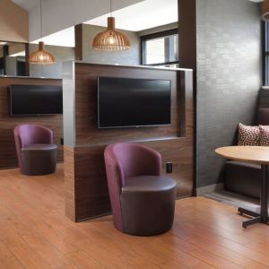 Media pods perfect for coworking at Courtyard By Marriott Dallas DFW Airport North/Irving.