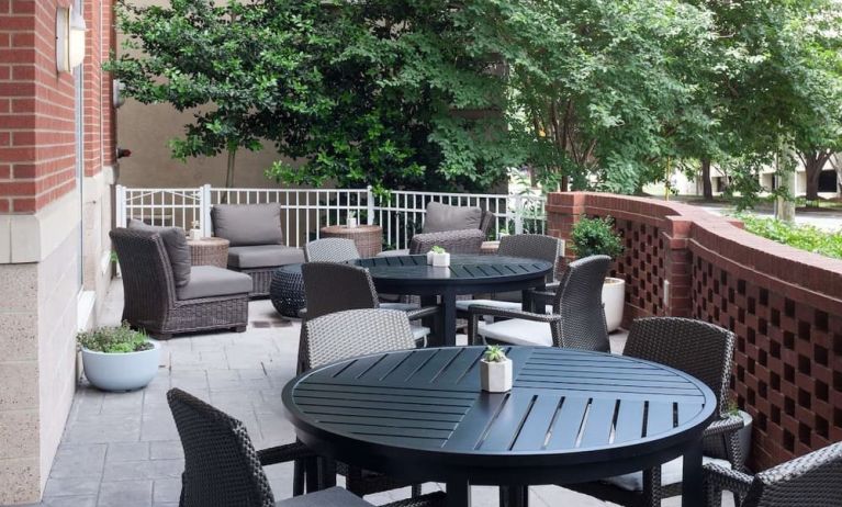 Courtyard perfect for coworking at Hilton Garden Inn Nashville Vanderbilt.