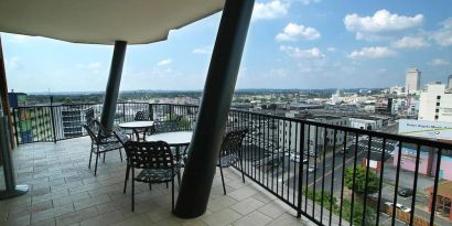 Rooftop perfect for coworking at Hilton Garden Inn Nashville Vanderbilt.