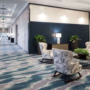 Lobby and coworking lounge at Hilton Garden Inn Nashville Vanderbilt.