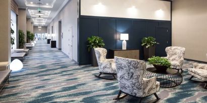 Lobby and coworking lounge at Hilton Garden Inn Nashville Vanderbilt.