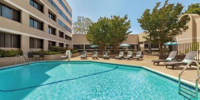 Refreshing outdoor pool at Radisson Hotel Sunnyvale Silicon Valley.