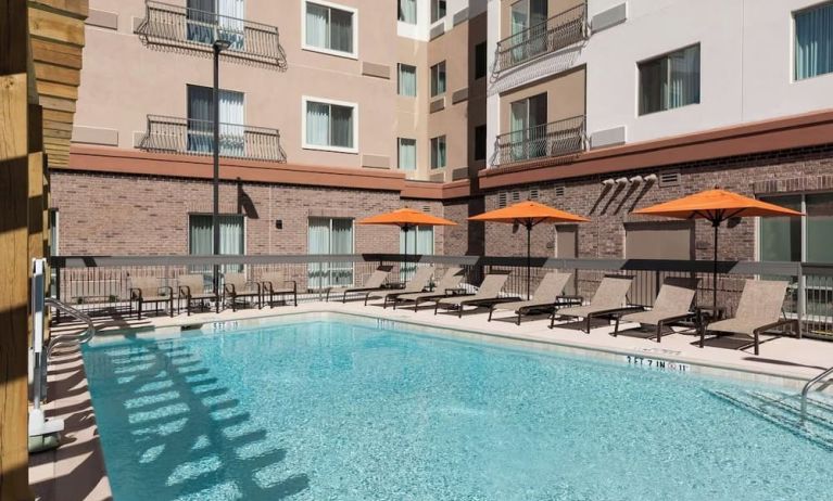 Refreshing outdoor pool at Courtyard By Marriott Fort Worth Historic Stockyards.