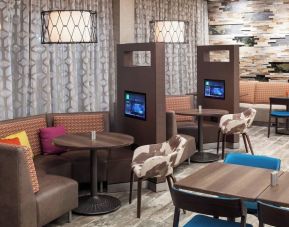 Media pods perfect for coworking at Courtyard By Marriott Fort Worth Historic Stockyards.