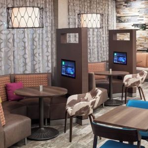 Media pods perfect for coworking at Courtyard By Marriott Fort Worth Historic Stockyards.