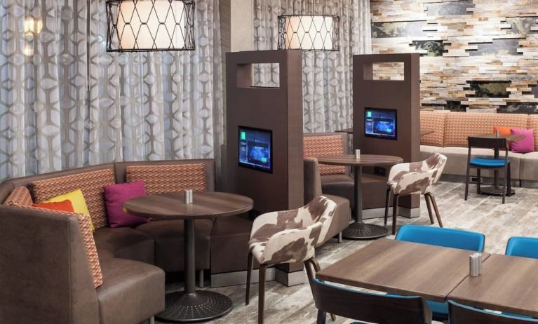 Media pods perfect for coworking at Courtyard By Marriott Fort Worth Historic Stockyards.