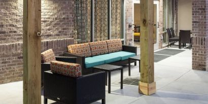 Terrace perfect for coworking at Courtyard By Marriott Fort Worth Historic Stockyards.