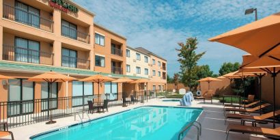 Refreshing outdoor pool at Courtyard By Marriott Montgomery Prattville.