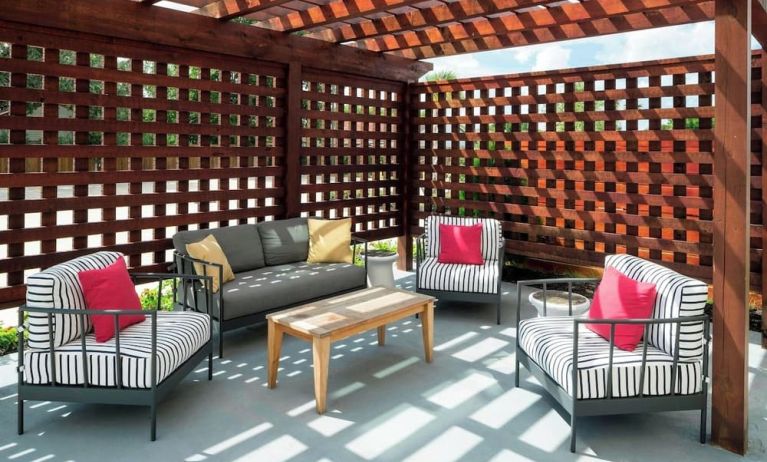 Outdoor furniture perfect for coworking at Fairfield Inn & Suites By Marriott Houston Pasadena.