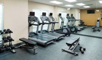 Fitness center at Fairfield Inn & Suites By Marriott Houston Pasadena.