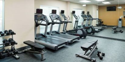 Fitness center at Fairfield Inn & Suites By Marriott Houston Pasadena.