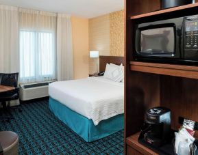 Day use room amenities at Fairfield Inn & Suites By Marriott Houston Pasadena.