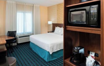 Day use room amenities at Fairfield Inn & Suites By Marriott Houston Pasadena.