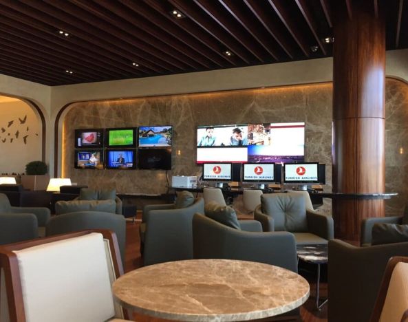 Ample seats and business center available perfect for coworking at Turkish Airlines Lounge, Concourse B (IAD).