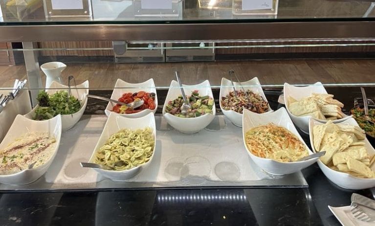 An array of food selection available at Turkish Airlines Lounge, Concourse B (IAD).