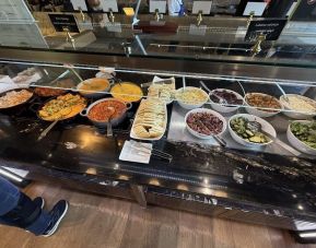 An array of food selection available at Turkish Airlines Lounge, Concourse B (IAD).