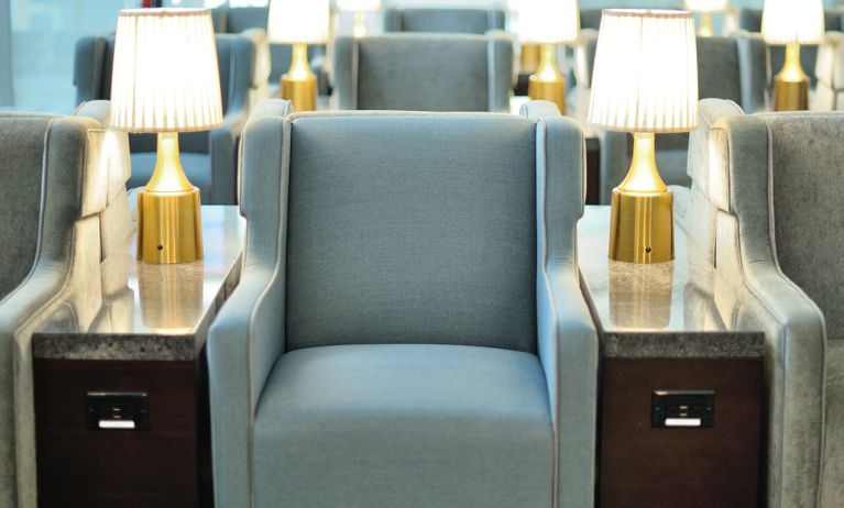 Ample seats with natural light perfect for coworking at Plaza Premium Lounge. Terminal 1 (YYZ).
