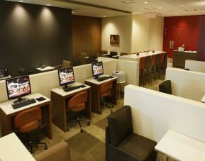 Ample seats and business center available perfect for coworking at Plaza Premium Lounge - Terminal 1 (YYZ).