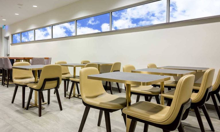 Ample seats with natural light perfect for coworking at Plaza Premium Lounge - Terminal 1 (YYZ).
