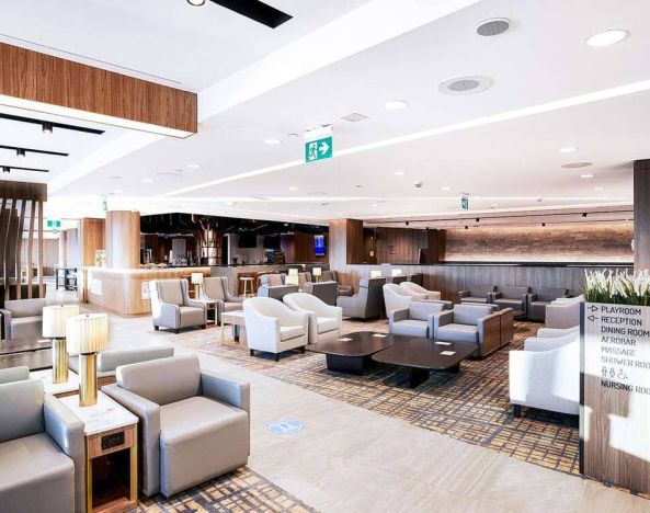 Ample seats with natural light perfect for coworking at Plaza Premium Lounge - Terminal 3 (YYZ).