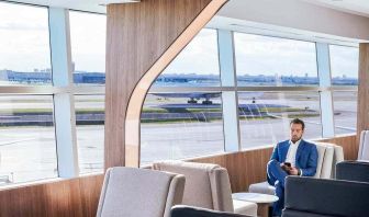 Ample seats with natural light perfect for coworking at Plaza Premium Lounge - Terminal 3 (YYZ).