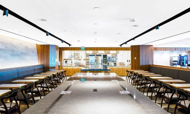 Expansive dining area perfect for coworking at Plaza Premium Lounge - Terminal 3 (YYZ).